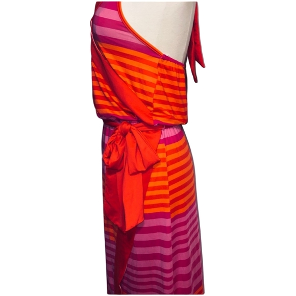 NWT MUD PIE Bag Lady "McCay Wrap " Sophia 3-Way Dress Size Medium, Pink & Orange - Picture 3 of 9